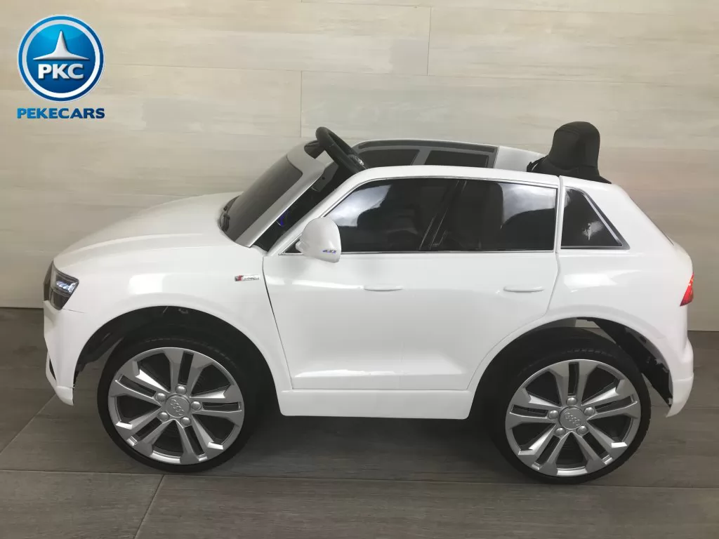 coche eléctrico infantil Audi Q8 12V Blanco vista lateral