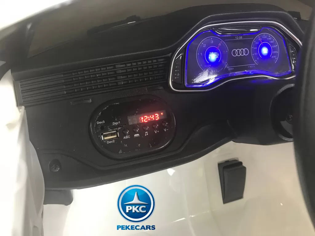 coche eléctrico infantil Audi Q8 12V Blanco vista display