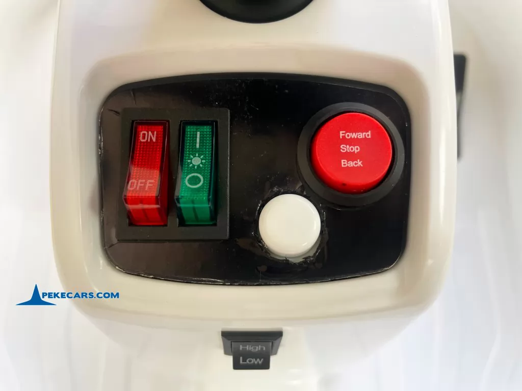 Auto de choques Racing GTS 12V Blanco detalle botones