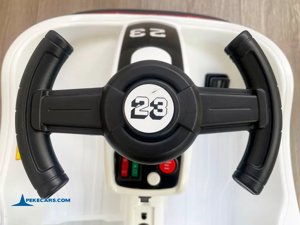 Auto de choques Racing GTS 12V Blanco volante