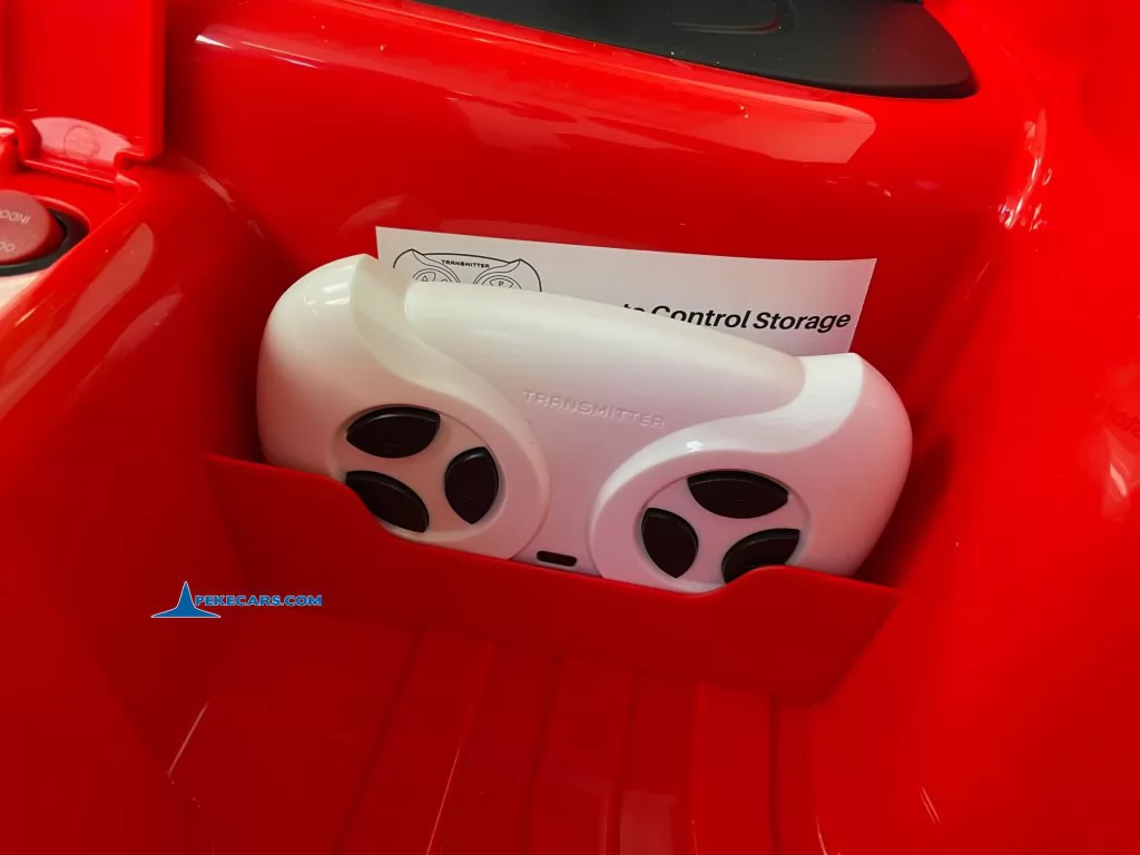 coches teledirigidos auto choque 12v racing rojo compartimento guardar objetos