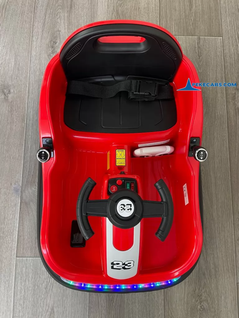 coches teledirigidos auto choque 12v racing rojo vista arriba