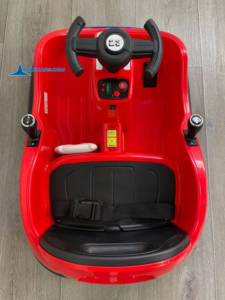 coches teledirigidos auto choque 12v racing rojo siento y volante