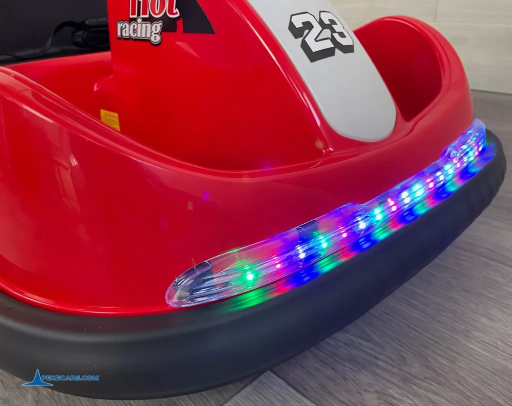 coches teledirigidos auto choque 12v racing rojo luces traseras