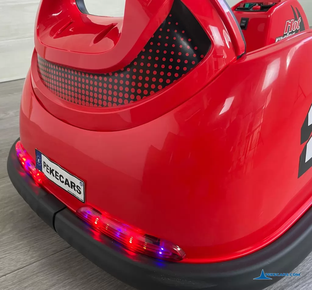 coches teledirigidos auto choque 12v racing rojo vista detras