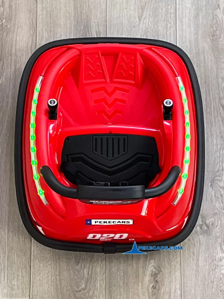 auto choque 12v sp20 rojo coches electricos niños vista arriba detalle