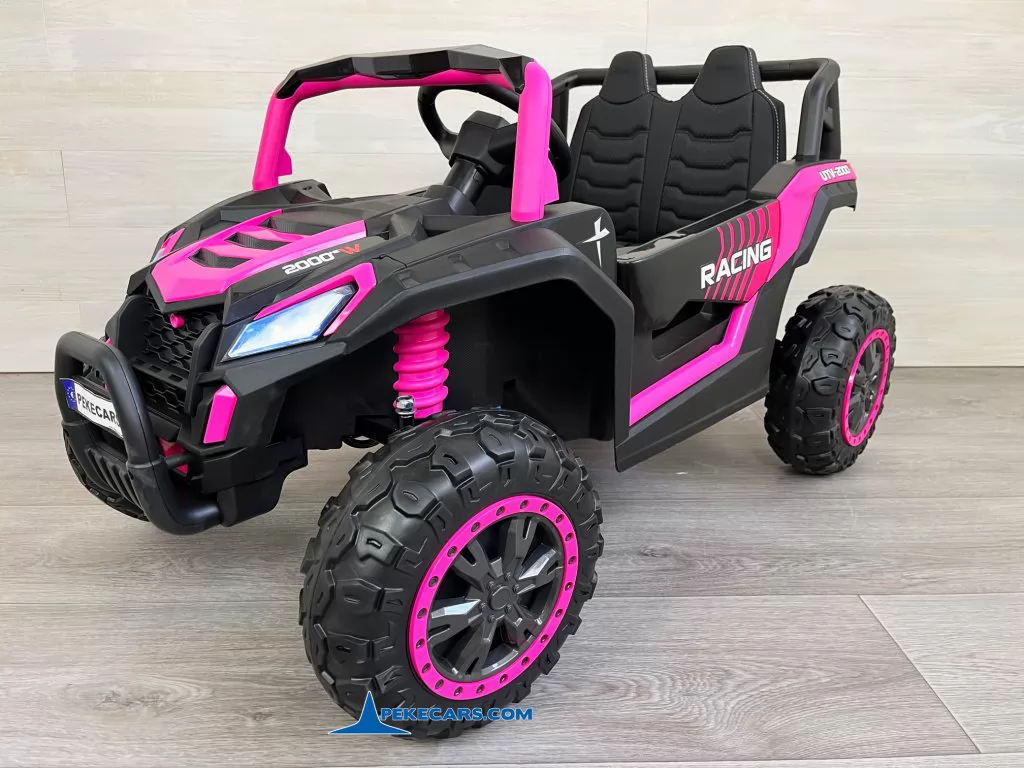 coche electrico niños beach buggy racing rosa