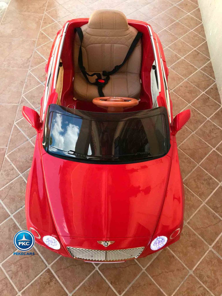 Coche eléctrico infantil Bentley Bentayga Rojo vista desde arriba