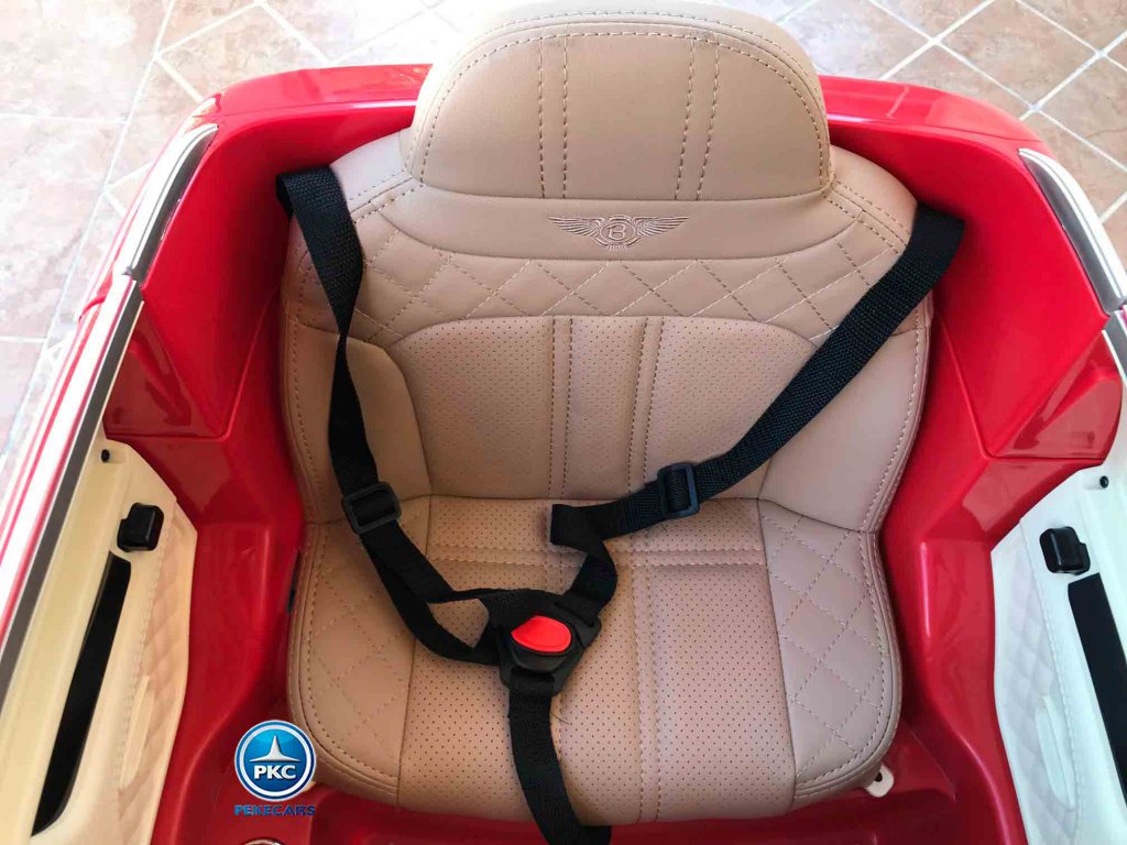 Coche eléctrico infantil Bentley Bentayga Rojo vista asiento