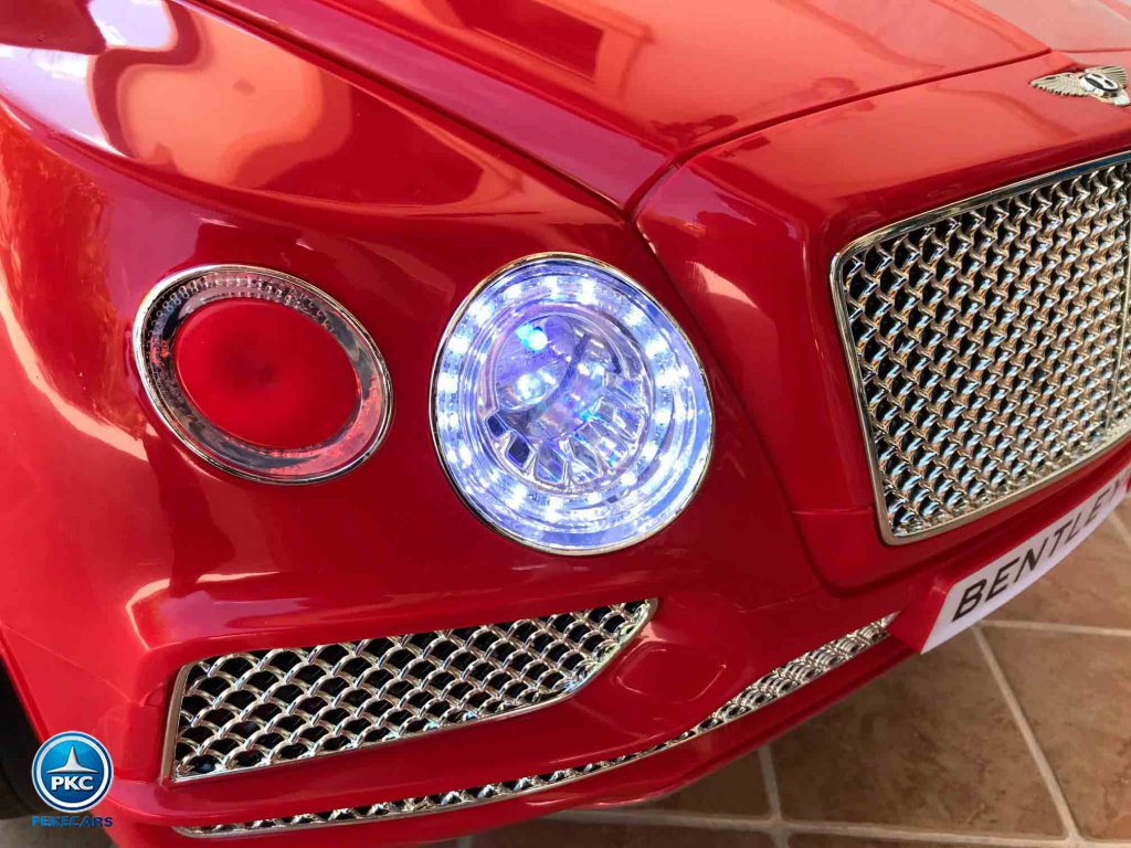 Coche eléctrico infantil Bentley Bentayga Rojo vista faro delantero derecho