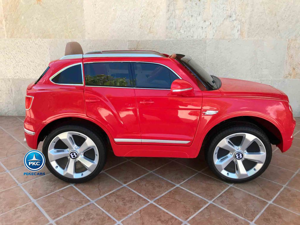 Coche eléctrico infantil Bentley Bentayga Rojo vista lateral derecho