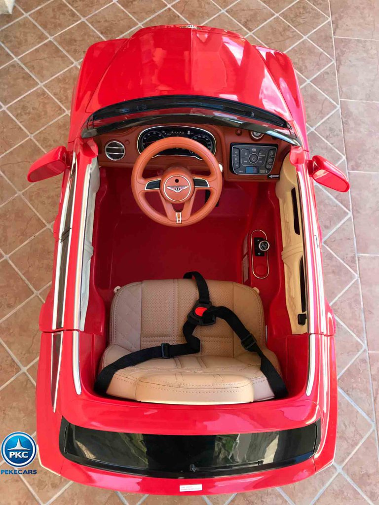 Coche eléctrico infantil Bentley Bentayga Rojo vista desde arriba