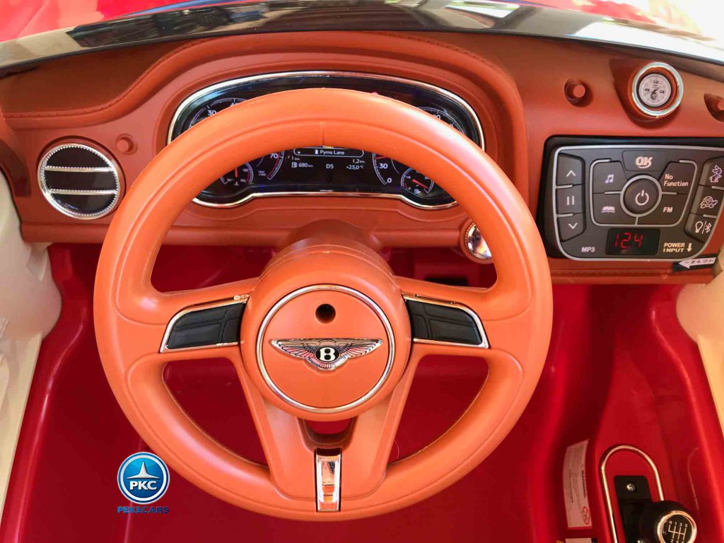 Coche eléctrico infantil Bentley Bentayga Rojo vista volante