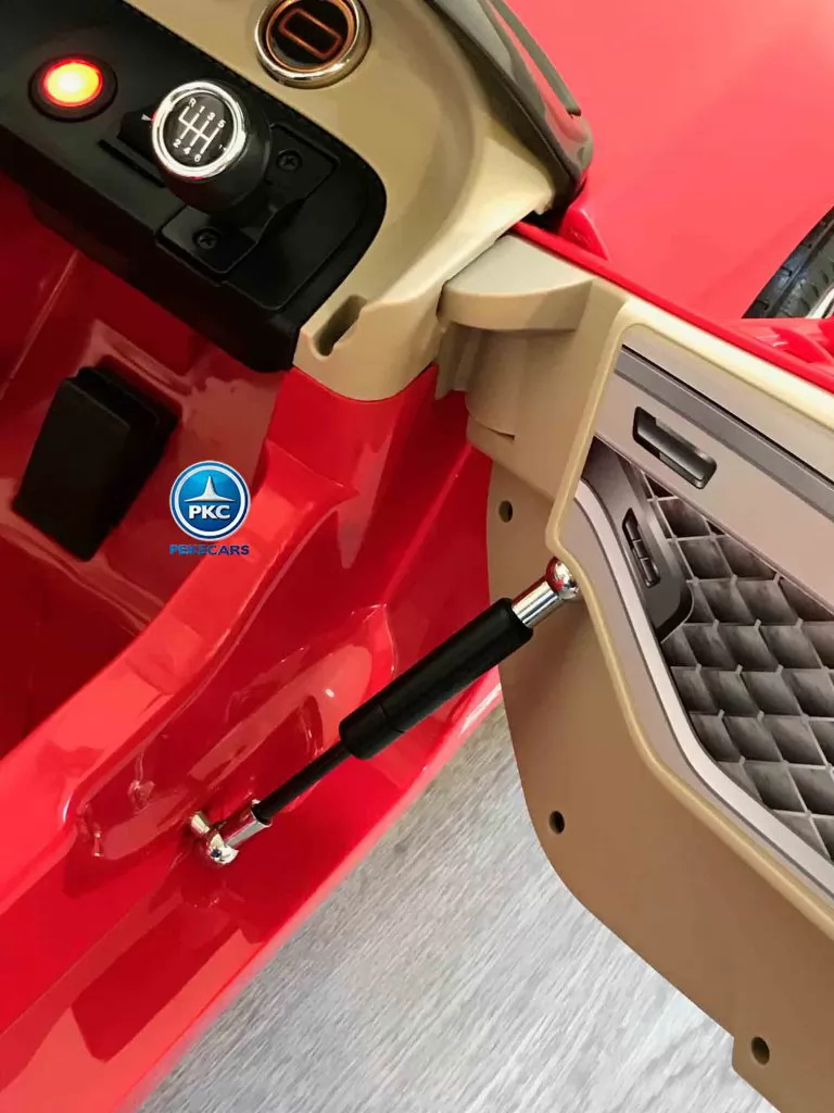Coche eléctrico infantil Bentley EXP Rojo vista puerta abierta derecha