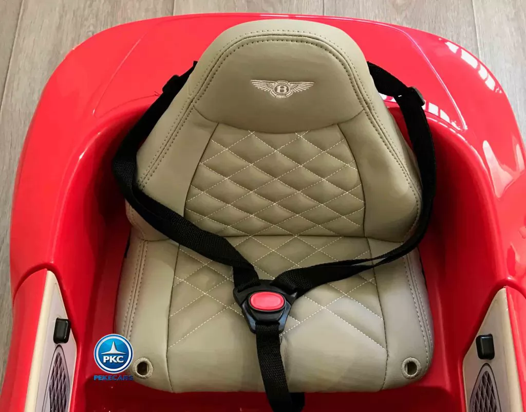 Coche eléctrico infantil Bentley EXP Rojo vista asientos