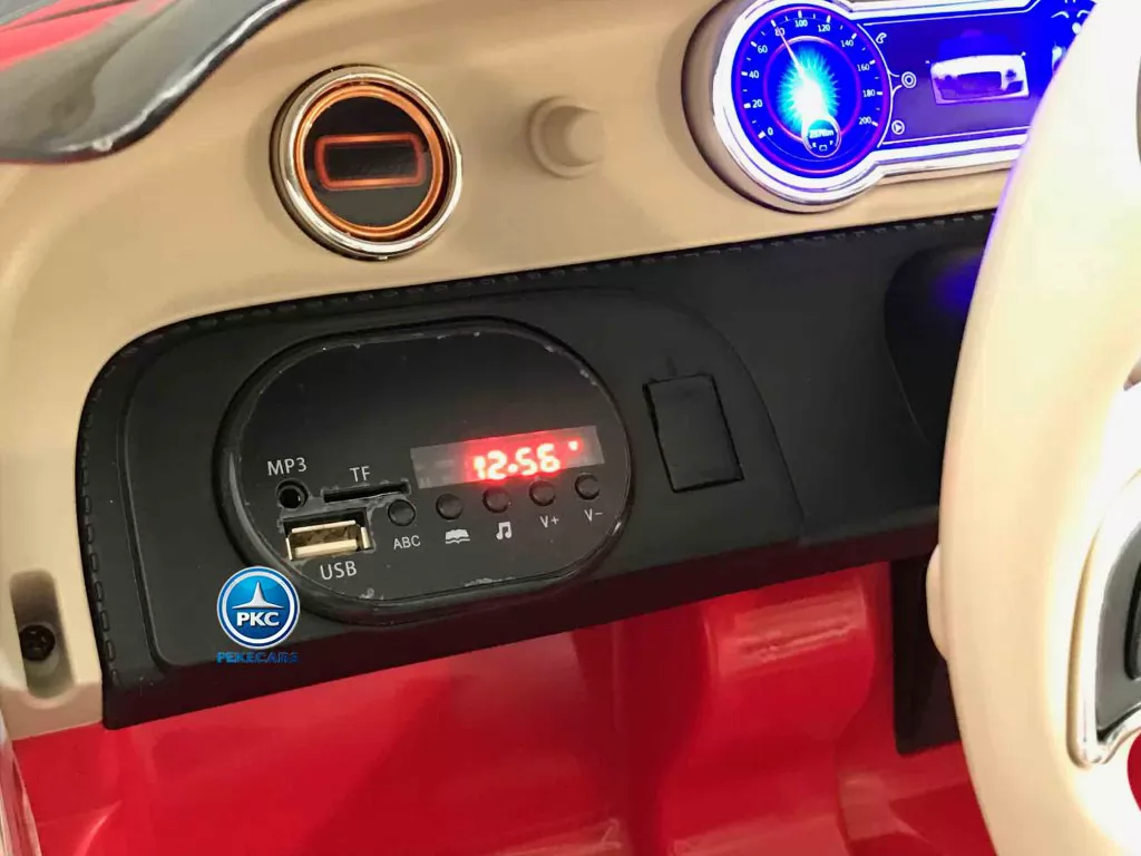 Coche eléctrico infantil Bentley EXP Rojo vista voltímetro