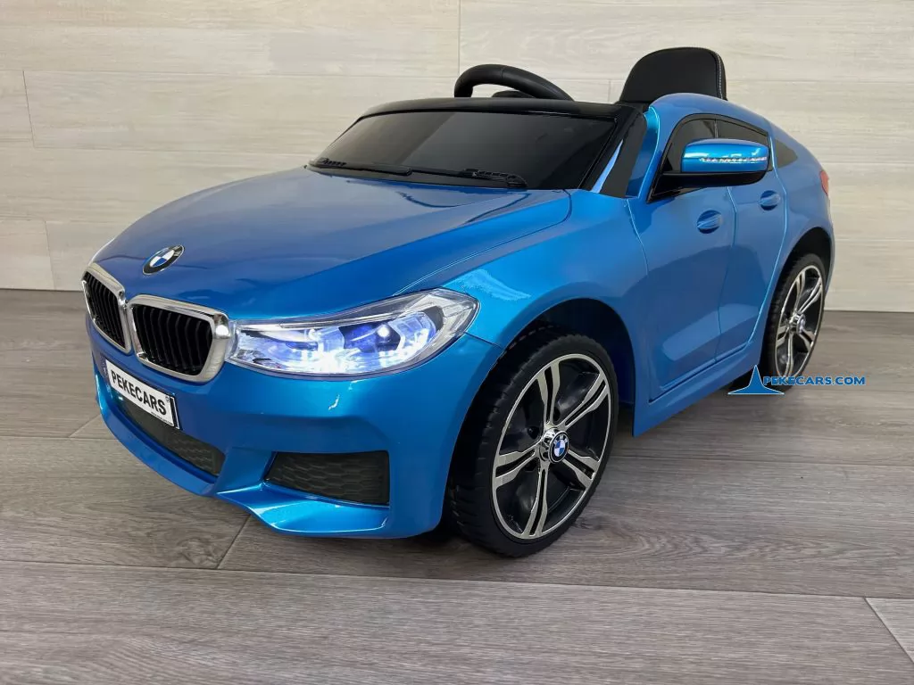 Coche electrico para niños BMW 6 GT 12V Azul  Metalizado vista frontal derecha