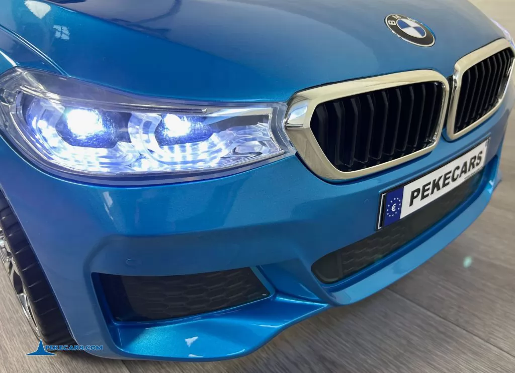 Coche electrico para niños BMW 6 GT 12V Azul  Metalizado luces frontales