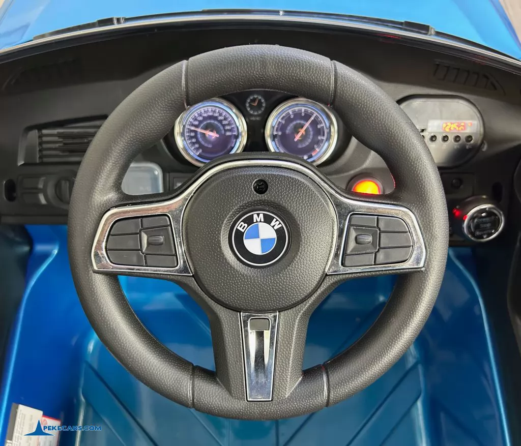 Coche electrico para niños BMW 6 GT 12V Azul  Metalizado volante