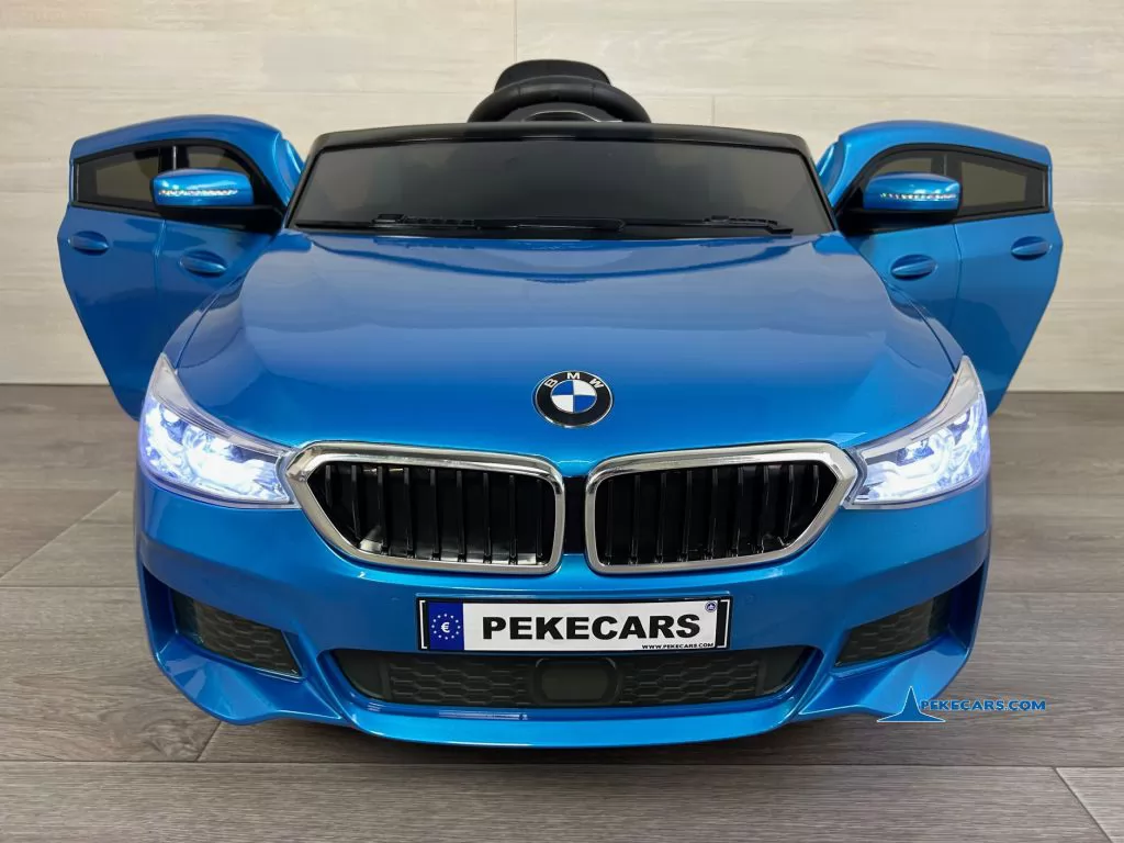 Coche electrico para niños BMW 6 GT 12V Azul  Metalizado puertas abiertas