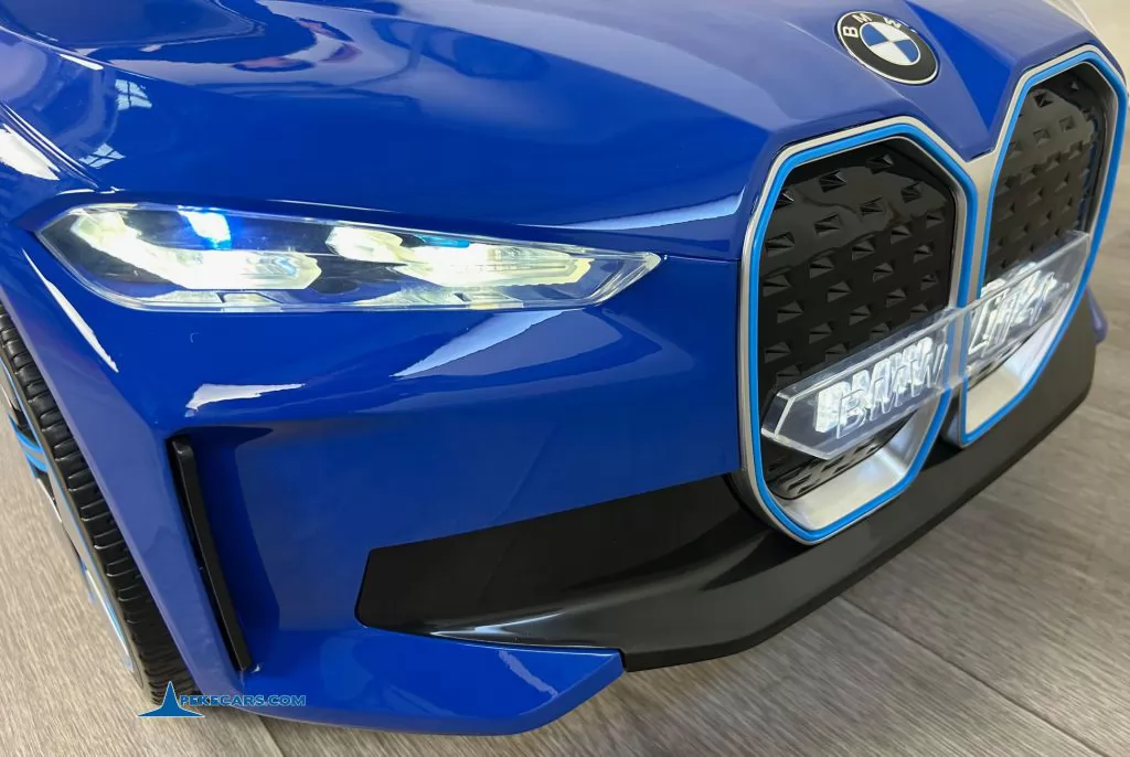 Coche eléctrico para niños BMW I4 12V 2.4G Azul luces frontales