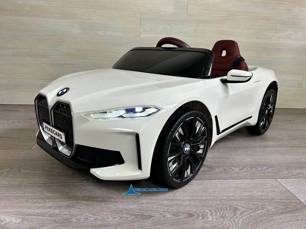Coche eléctrico para niños BMW I4 12V 2.4G Blanco perspectiva