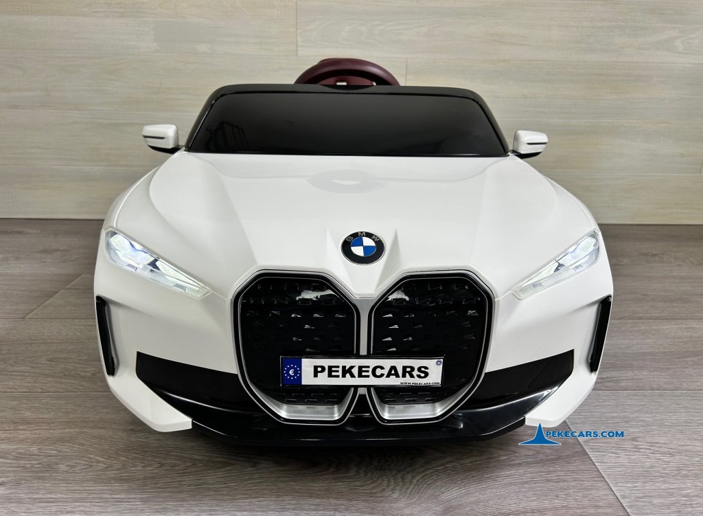 Coche eléctrico para niños BMW I4 12V 2.4G Blanco frontal