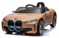 Coche eléctrico para niños BMW I4 12V 2.4G Dorado