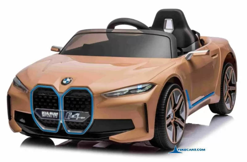 Coche eléctrico para niños BMW I4 12V 2.4G Dorado