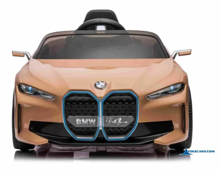 Coche eléctrico para niños BMW I4 12V 2.4G Dorado frontal