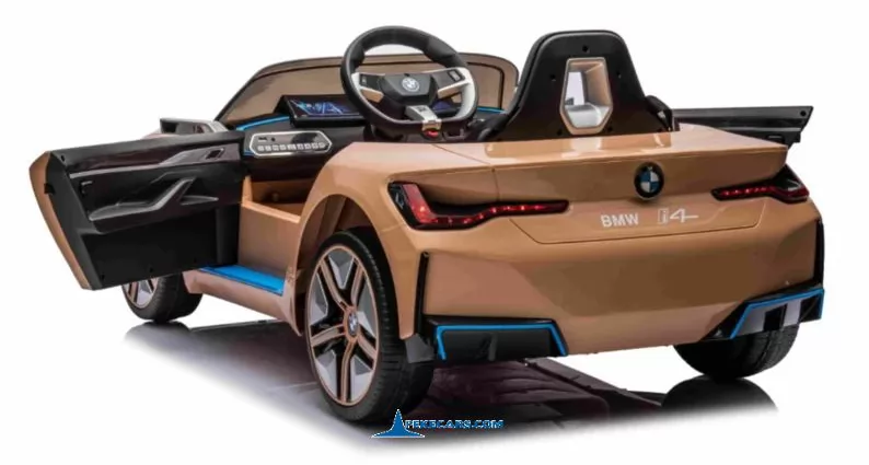 Coche eléctrico para niños BMW I4 12V 2.4G Dorado perspectiva