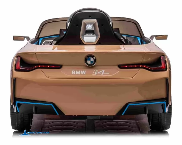 Coche eléctrico para niños BMW I4 12V 2.4G Dorado trasera