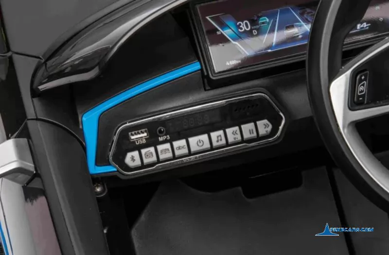 Coche eléctrico para niños BMW I4 12V 2.4G Dorado display