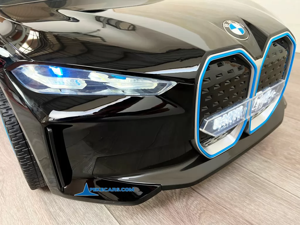 Coche eléctrico para niños BMW I4 12V 2.4G Negro Metalizado luces frontal