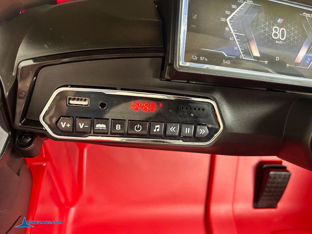 Coche eléctrico para niños BMW I4 12V 2.4G Rojo display