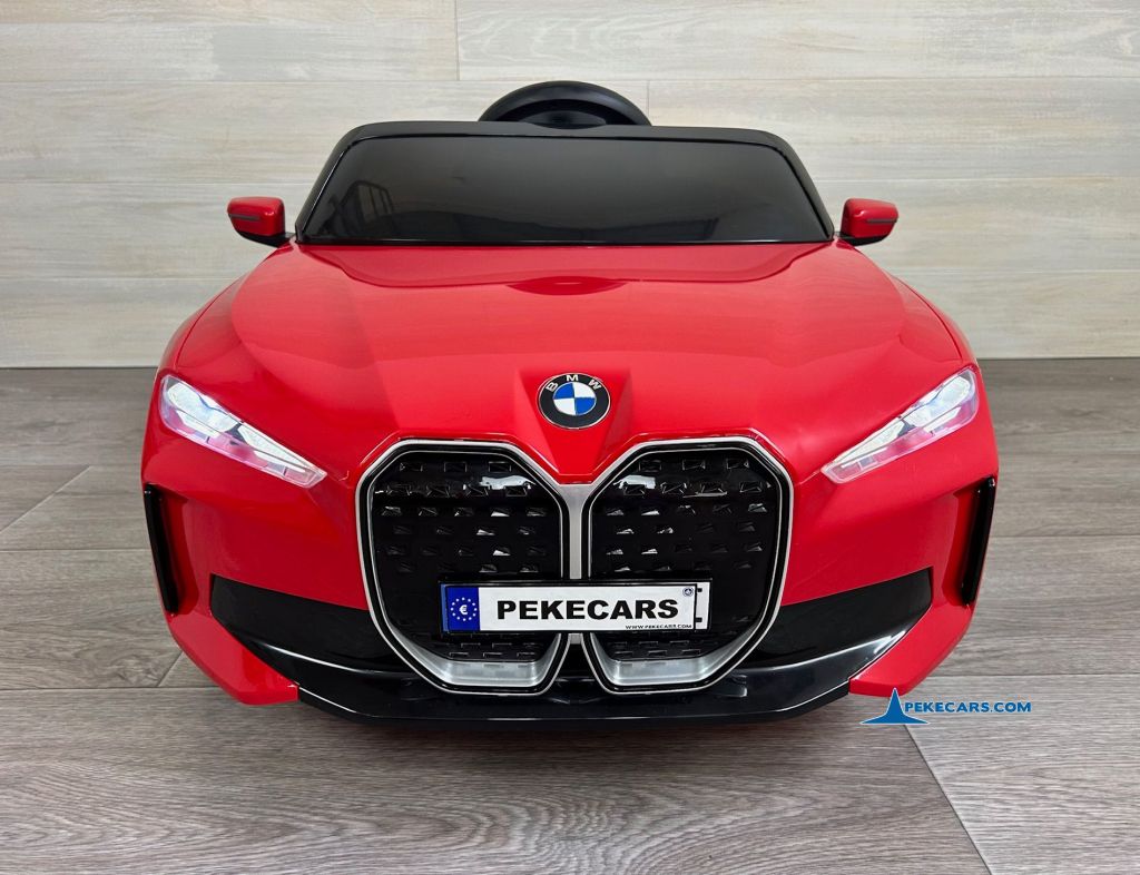 Coche eléctrico para niños BMW I4 12V 2.4G Rojo frontal