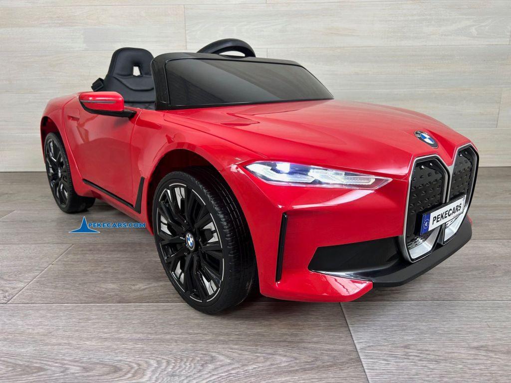 Coche eléctrico para niños BMW I4 12V 2.4G Rojo angulo