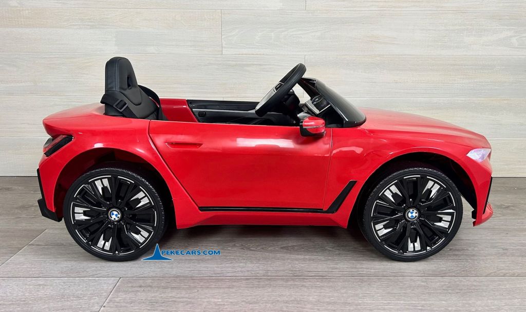 Coche eléctrico para niños BMW I4 12V 2.4G Rojo lateral invertido