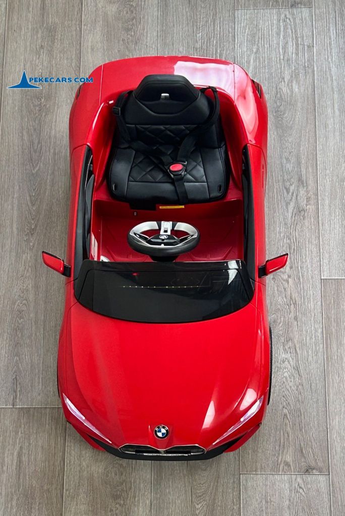 Coche eléctrico para niños BMW I4 12V 2.4G Rojo desde arriba