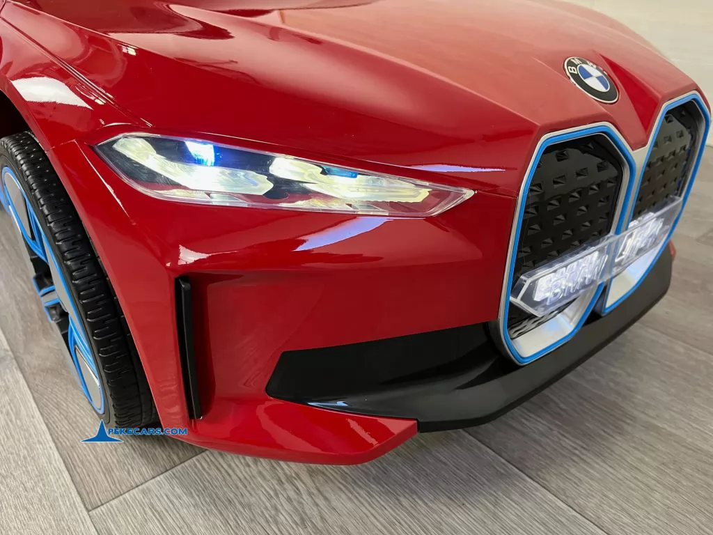 Coche eléctrico para niños BMW I4 12V 2.4G Rojo Metalizado luces frontales