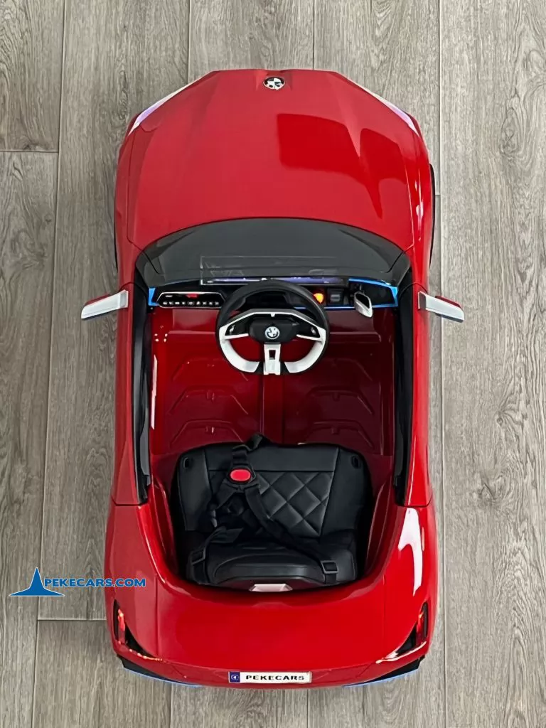 Coche eléctrico para niños BMW I4 12V 2.4G Rojo Metalizado vista desde arriba