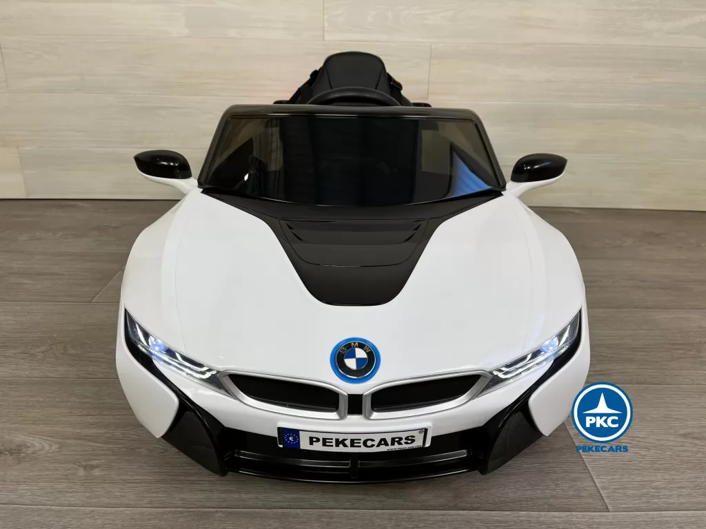 Coche eléctrico para niños BMW i8 Coupé 12V Blanco frontal