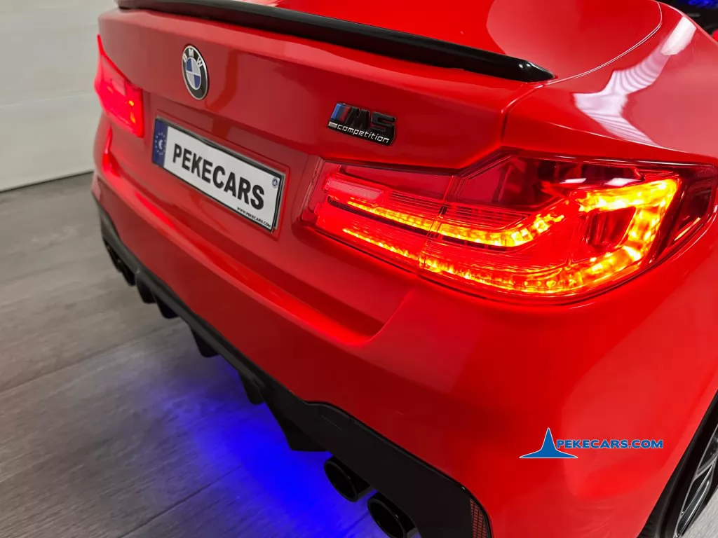 bmw m5 mp4 rojo coches para niños detalle luces traseras