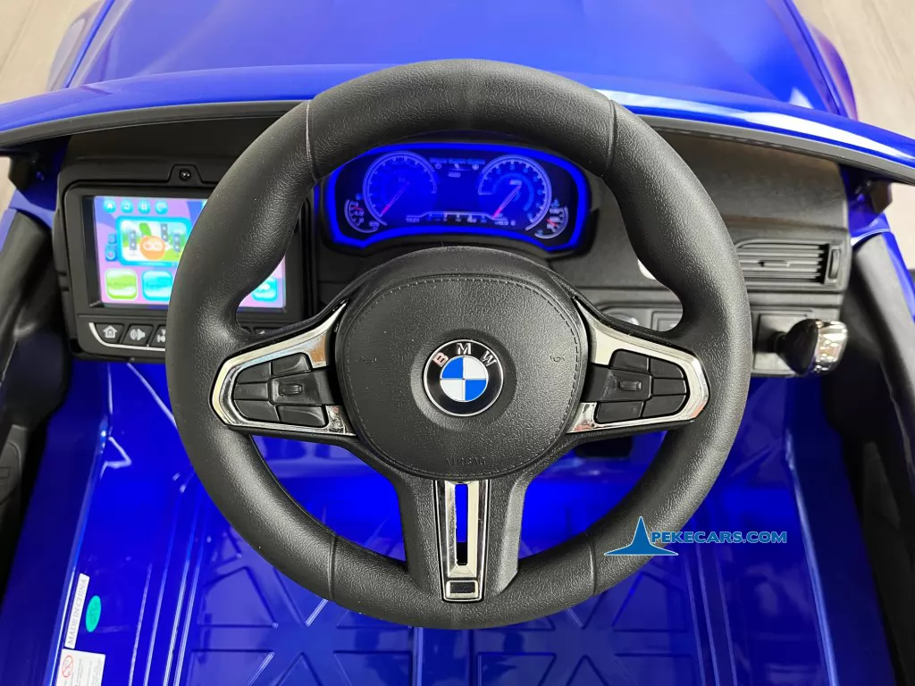 coches para niños bmw m5 mp4 azul metalizado volante