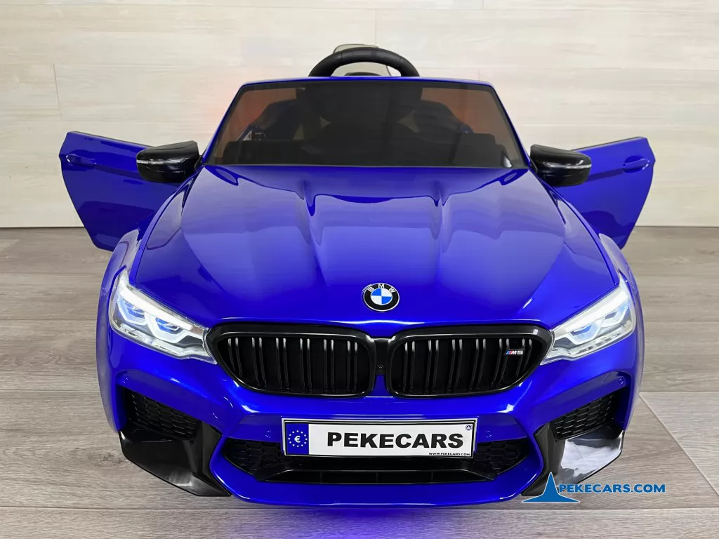 coches electricos para niños bmw m5 mp4 azul metalizado vista frente puertas abiertas