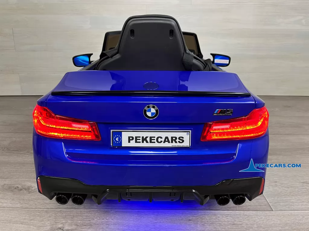 bmw m5 mp4 azul metalizado coche electrico niños vista trasera