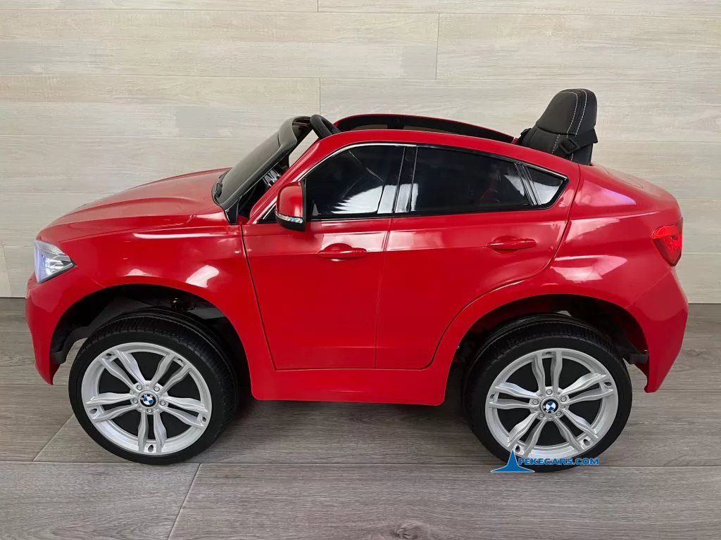 Coche electrico para niños BMW X6M Rojo vista lateral