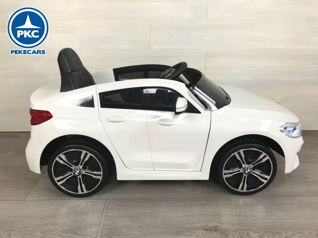 Coche electrico para niños BMW 6 GT 12V Blanco vista lateral