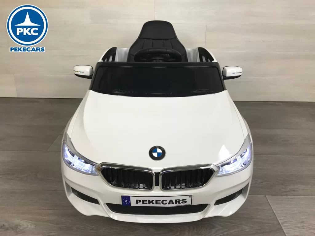 Coche electrico para niños BMW 6 GT 12V Blanco vista frontal