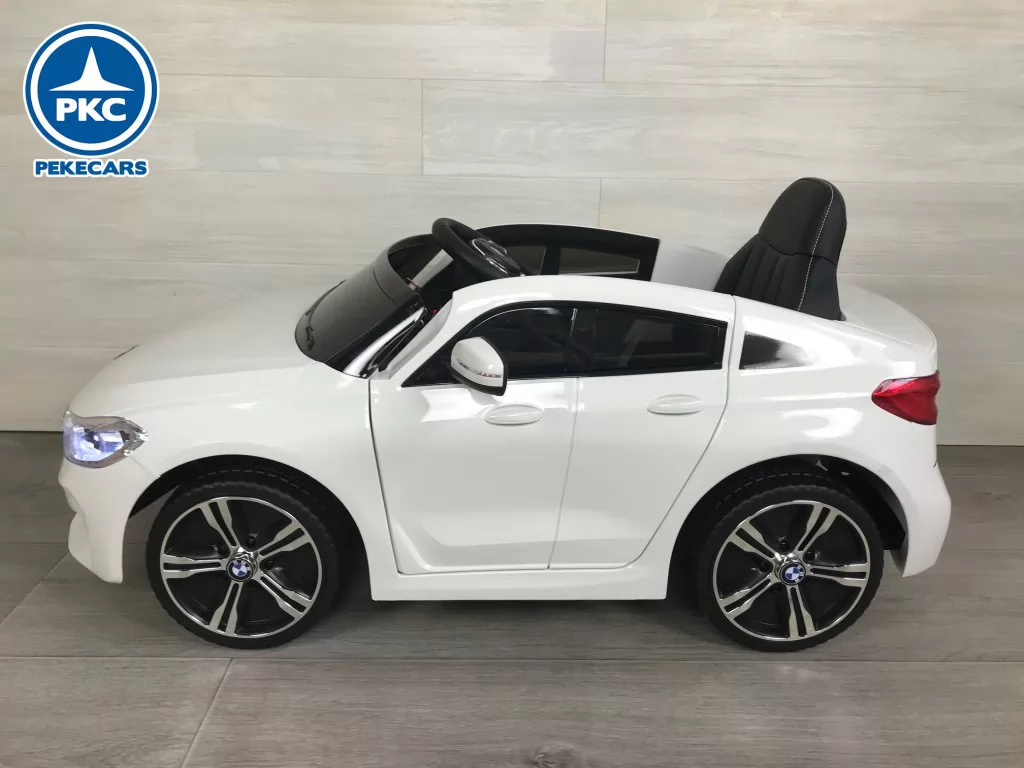 Coche electrico para niños BMW 6 GT 12V Blanco vista lateral izqueirda